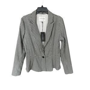 ALICE HOPE black green white check peplum blazer office siren career NWT sz M